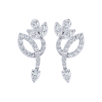Floral Beauty White Gold Diamond Earrings [wg]