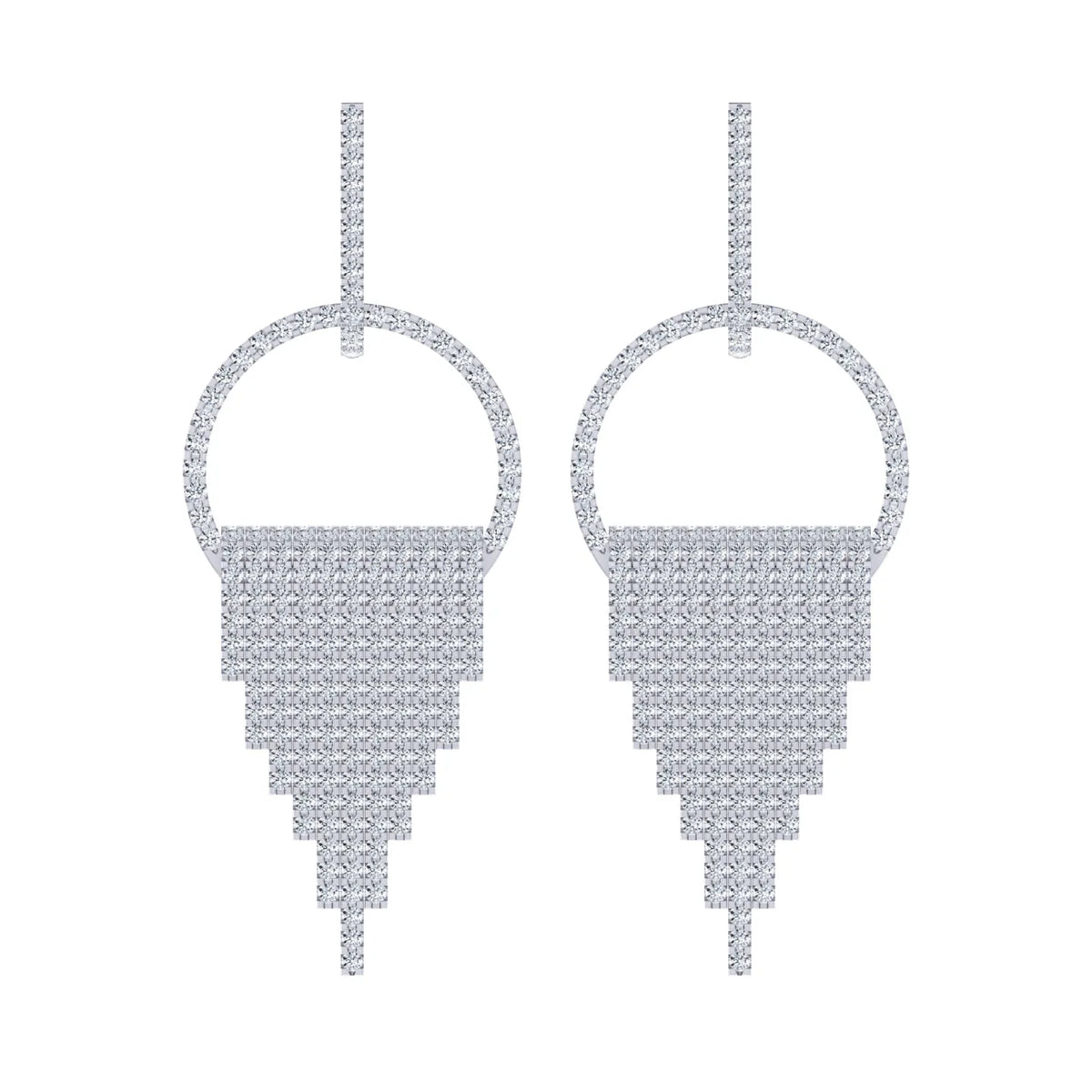 Luminous Frame White Gold Diamond Earrings [wg]