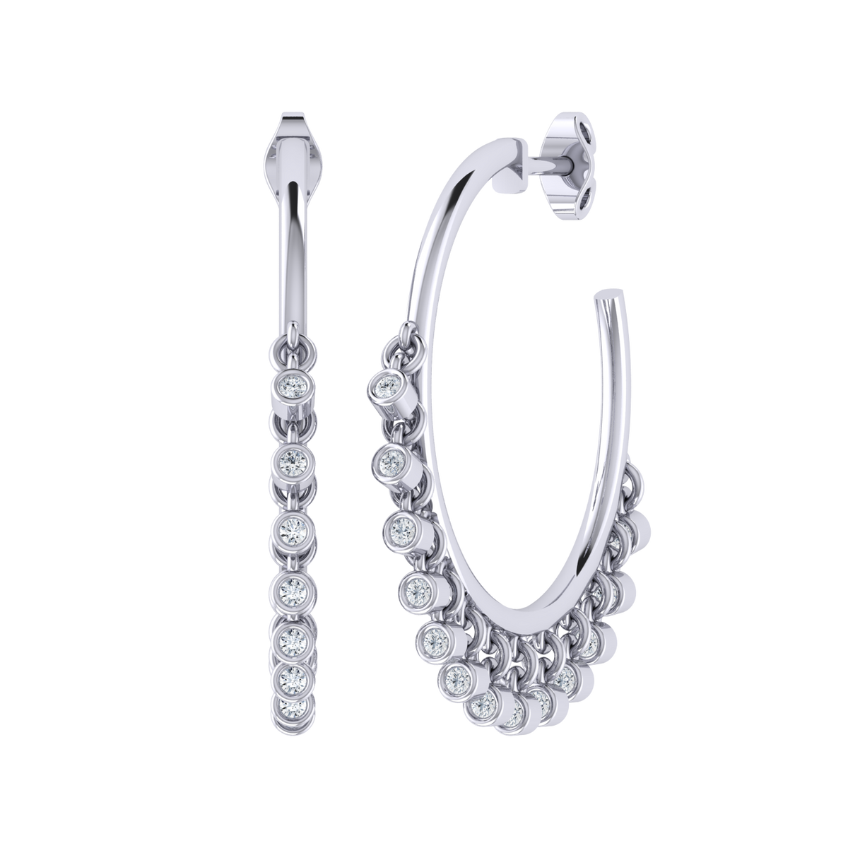 Crystal Knot White Gold Diamond Earrings [wg]