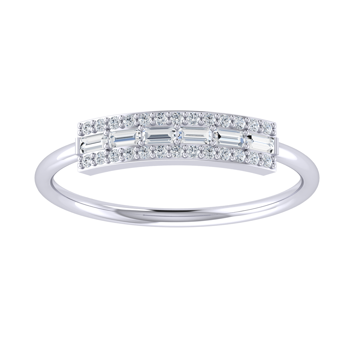 White Gold Lab Grown Diamond Ring - Circle Chic [wg]