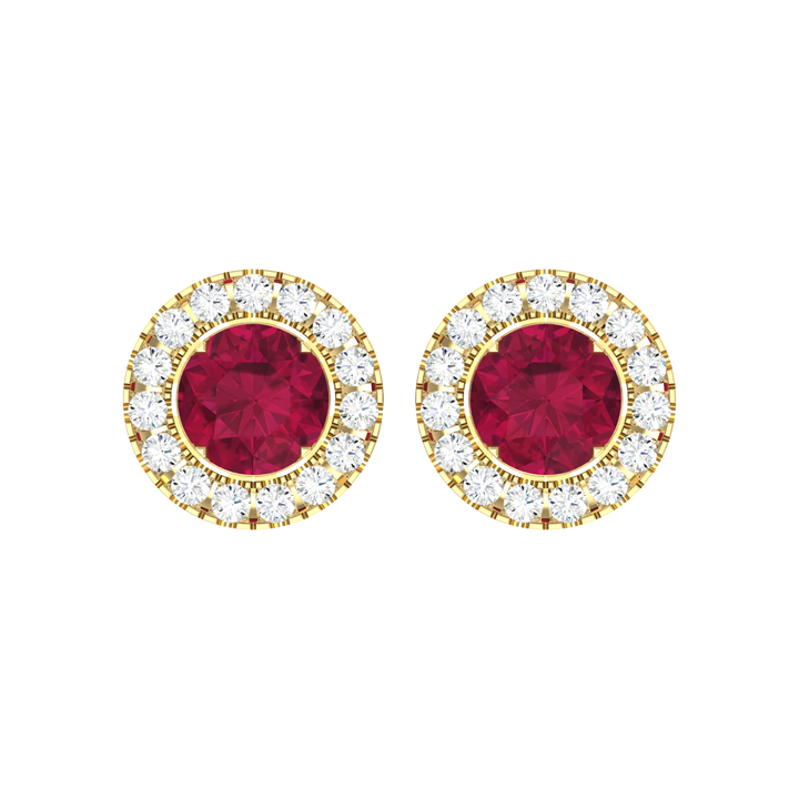 Crimson Glow Diamond Earrings