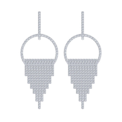 Luminous Frame White Gold Diamond Earrings [wg]