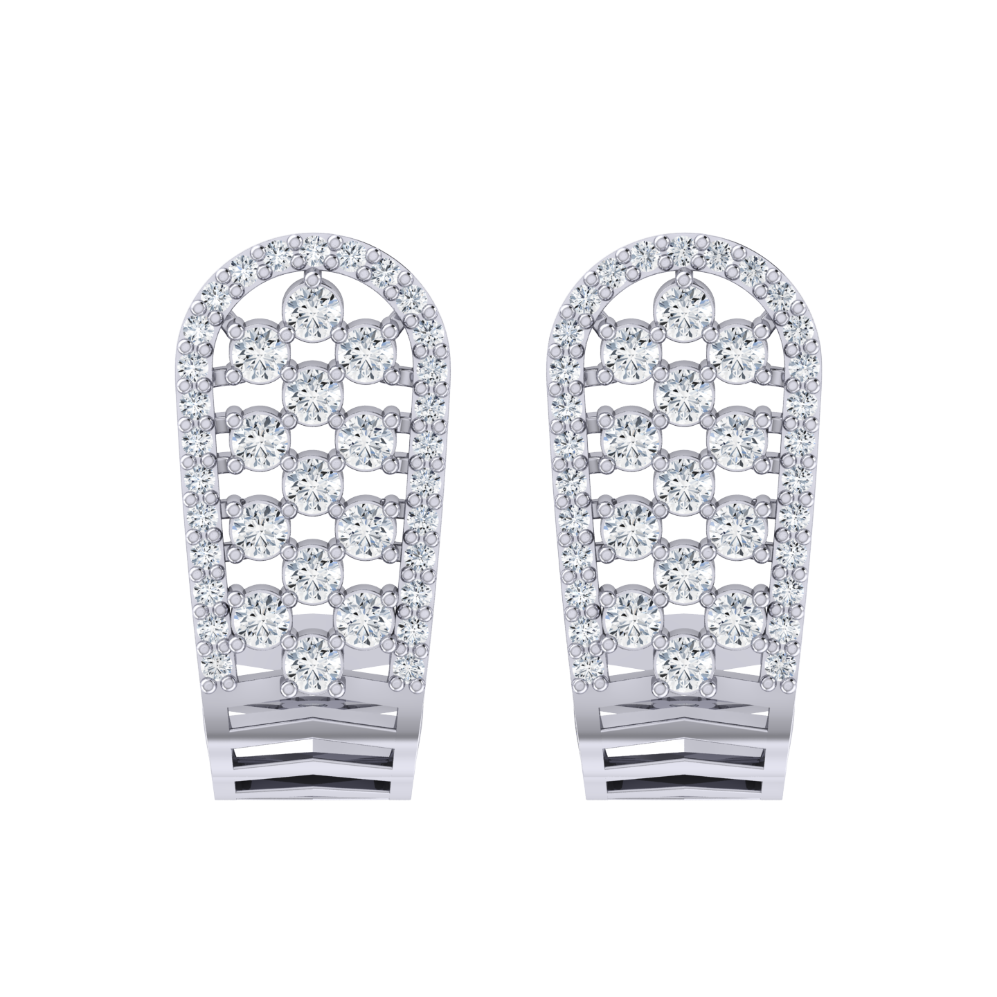 Glittering Jewel White Gold Diamond Earrings [wg]