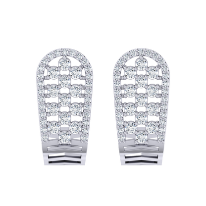 Glittering Jewel White Gold Diamond Earrings [wg]