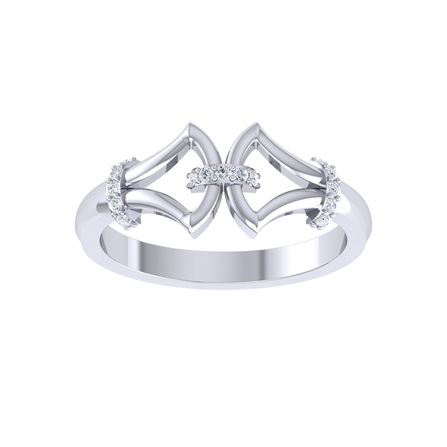 Gilded Arc White Gold Diamond Ring  [wg]