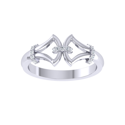 Gilded Arc White Gold Diamond Ring  [wg]