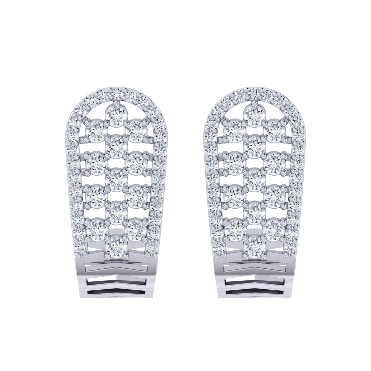 Glittering Jewel White Gold Diamond Earrings [wg]