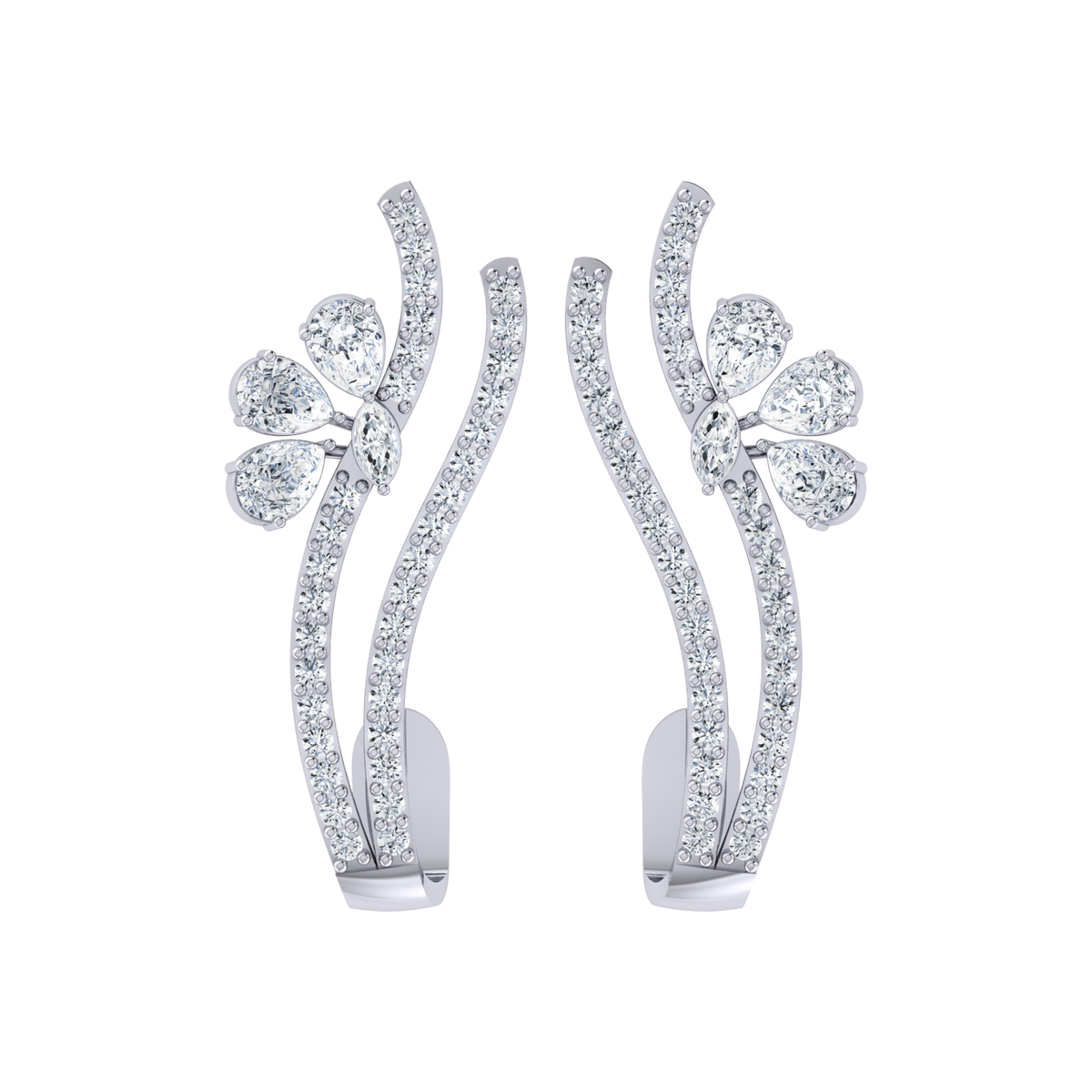 Sunshine Jewel White Gold Diamond Earrings [wg]