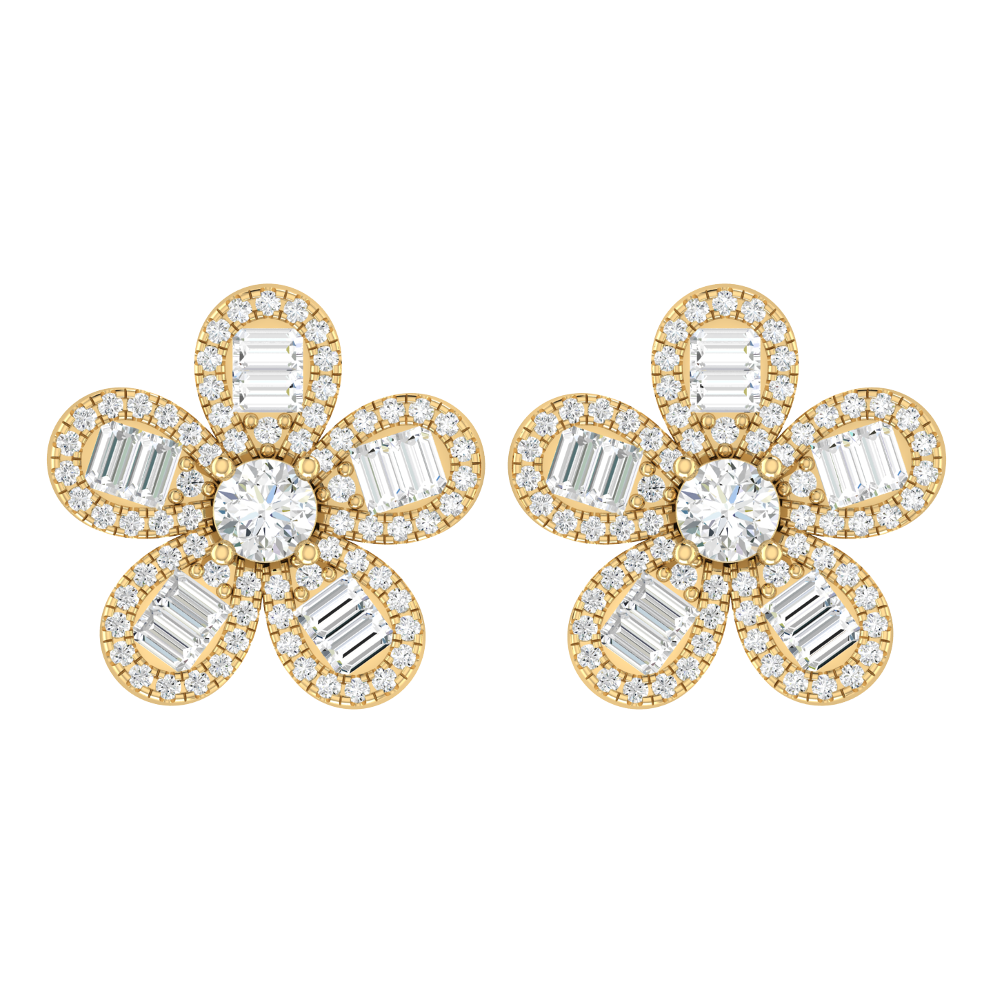 Cascade Spark Yellow Gold Diamond Earrings [yg]