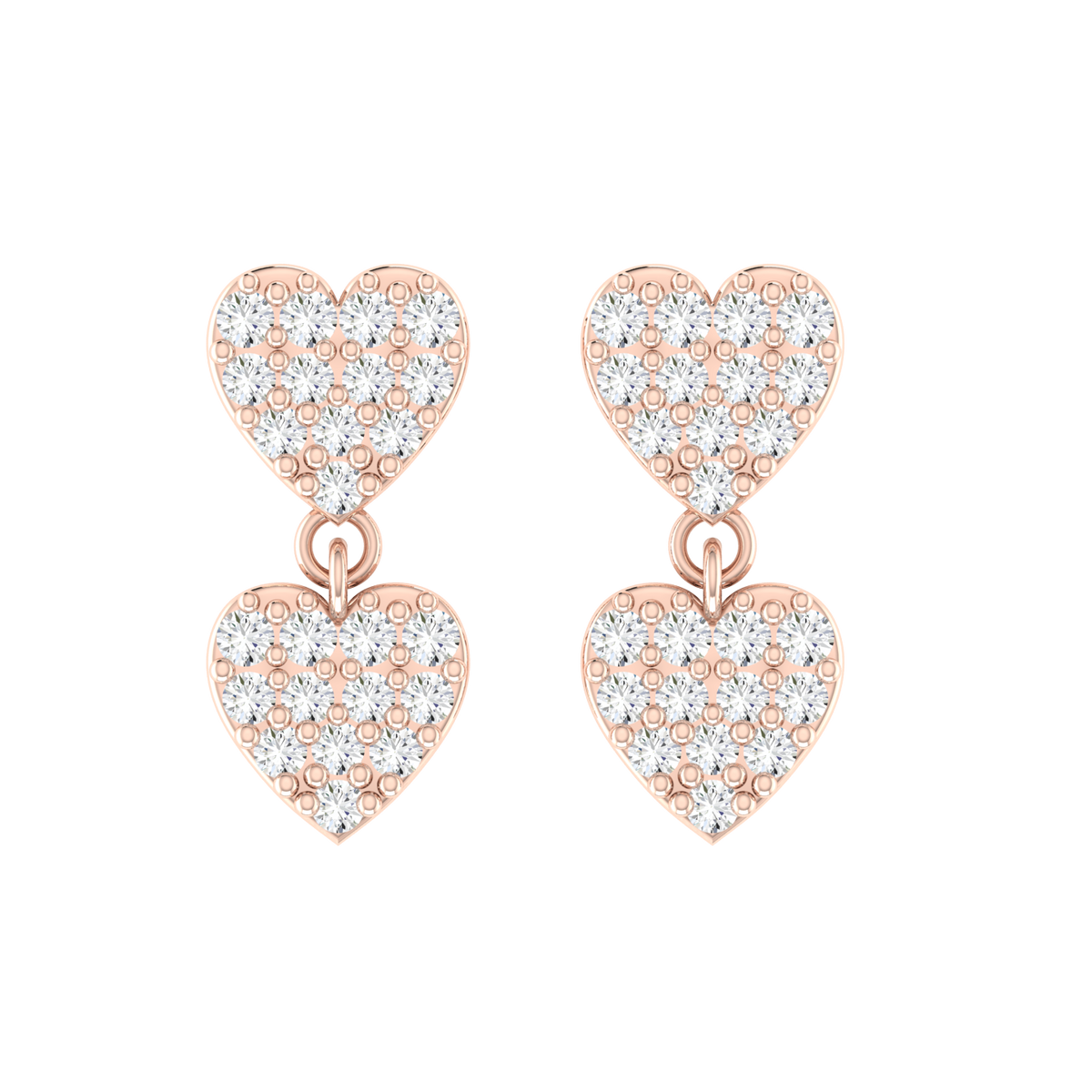 Forever Heart Rose Gold Diamond Earrings [rg]