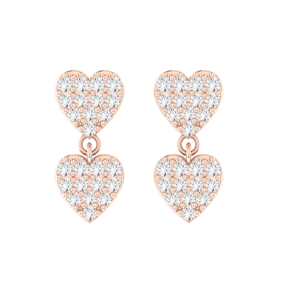 Forever Heart Rose Gold Diamond Earrings [rg]