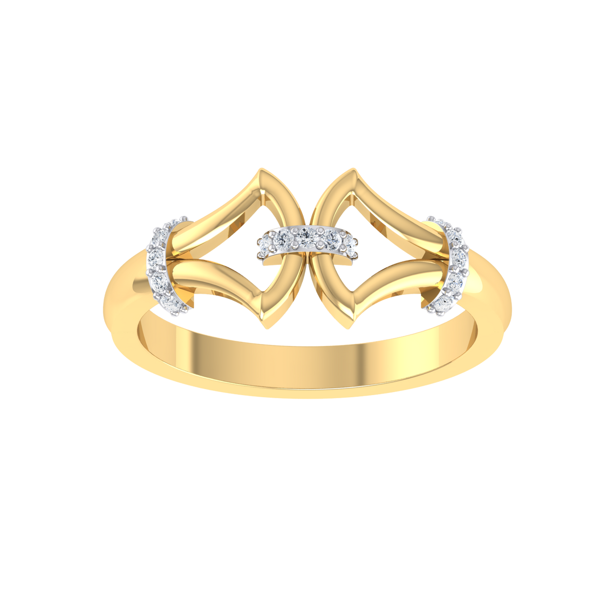 Gilded Arc Yellow Gold Diamond Ring   [yg]