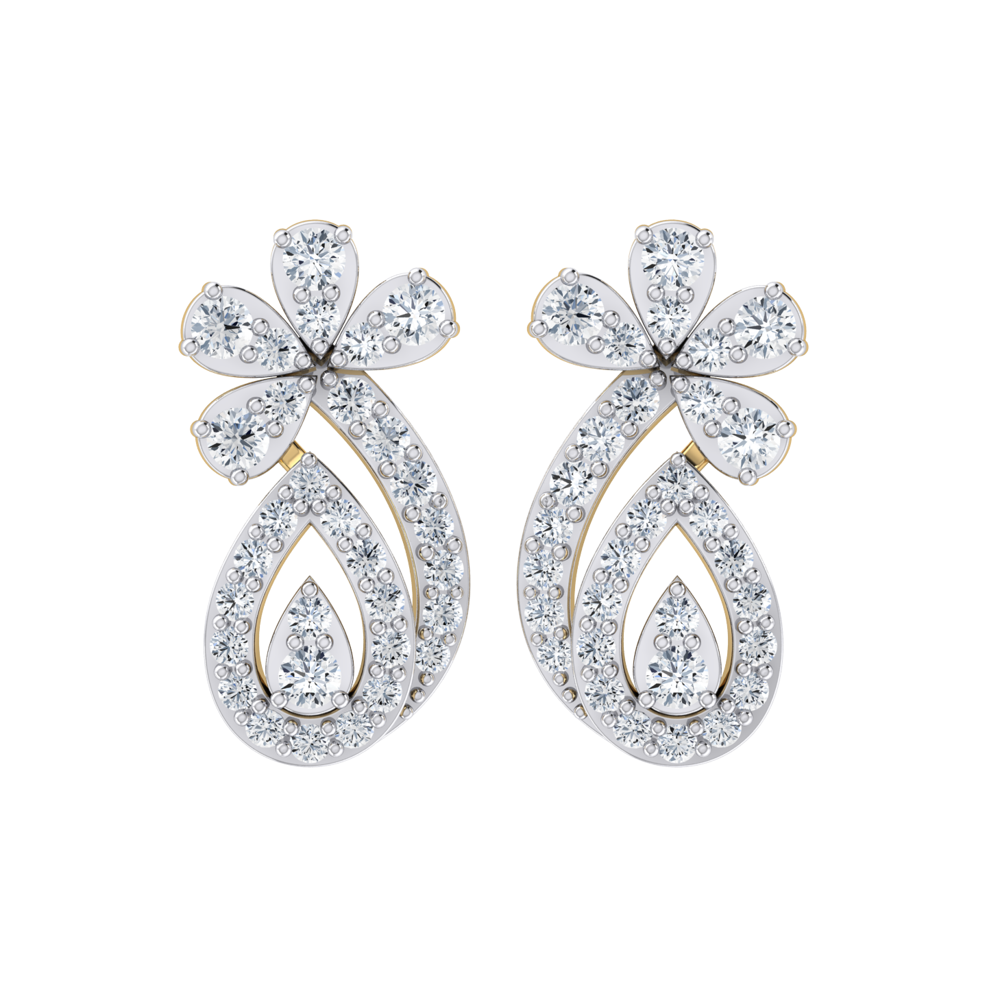 Glimmering Glamour Yellow Gold Diamond Earrings [yg]