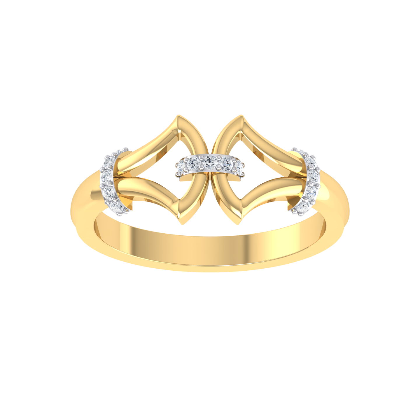 Gilded Arc Yellow Gold Diamond Ring   [yg]