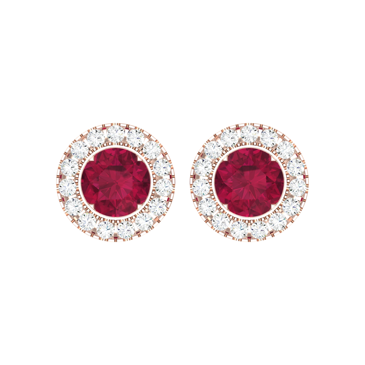 Crimson Glow Rose Gold Diamond Earrings [rg]