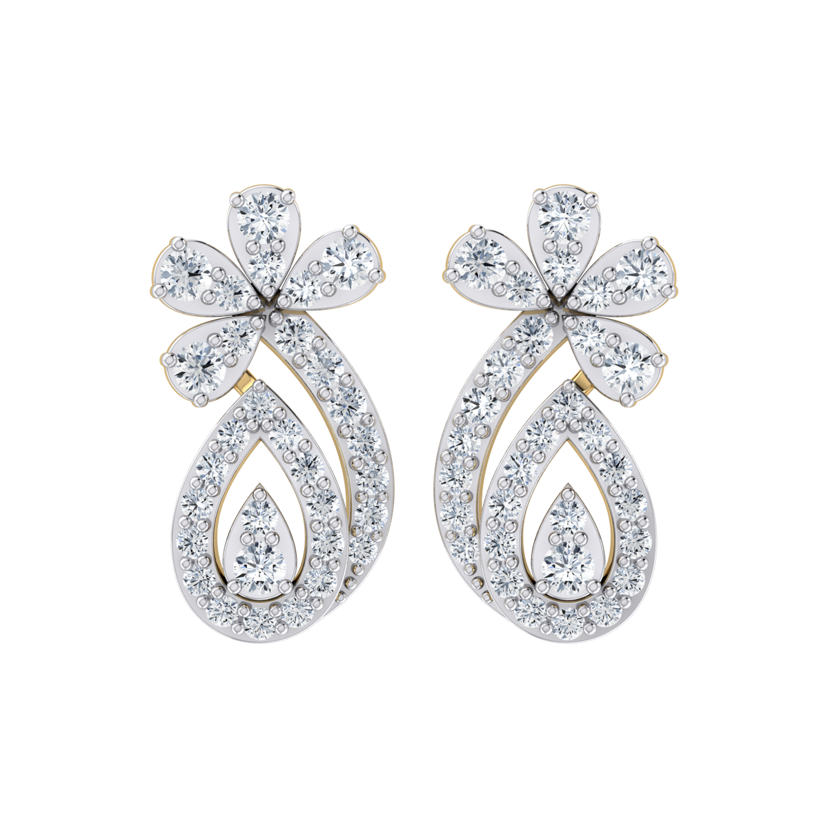 Glimmering Glamour Yellow Gold Diamond Earrings [yg]