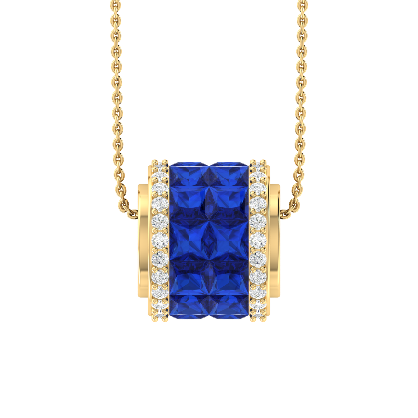 Azure Halo Diamond Pendant