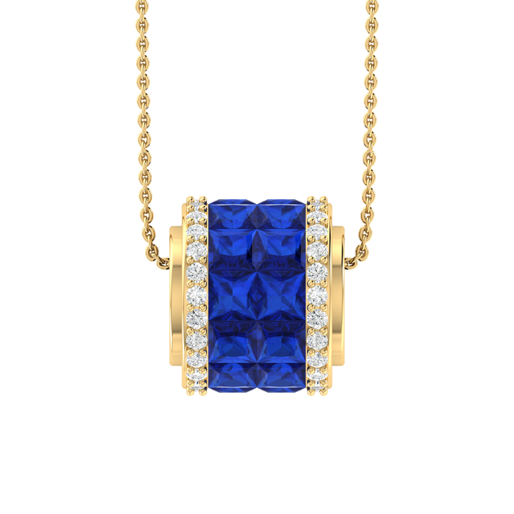 Azure Halo Diamond Pendant