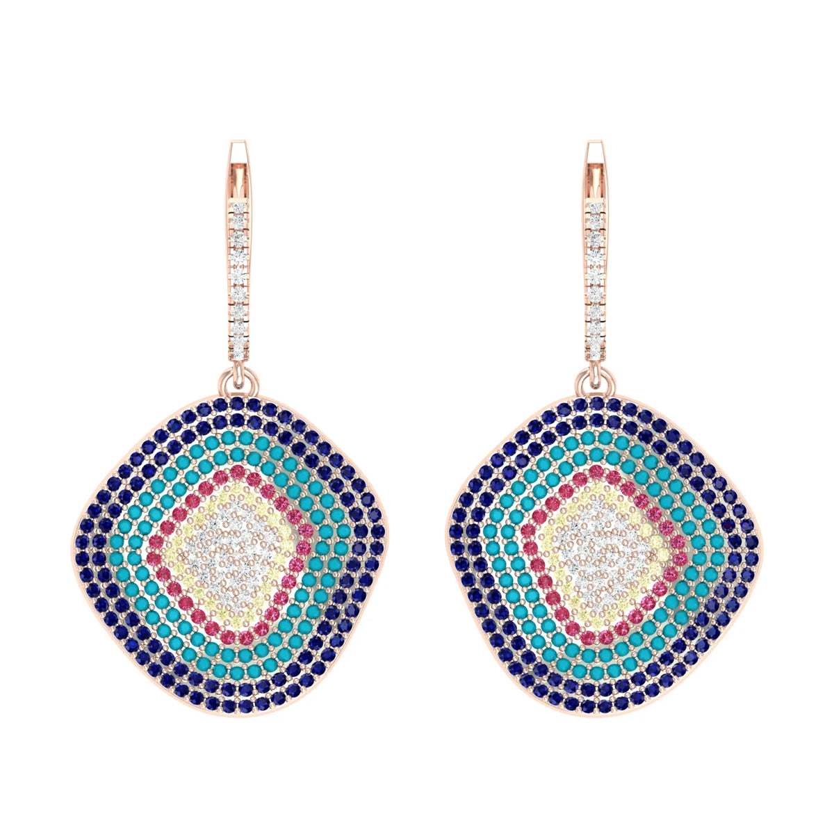 Lustre Bloom Rose Gold Diamond Earrings [rg]