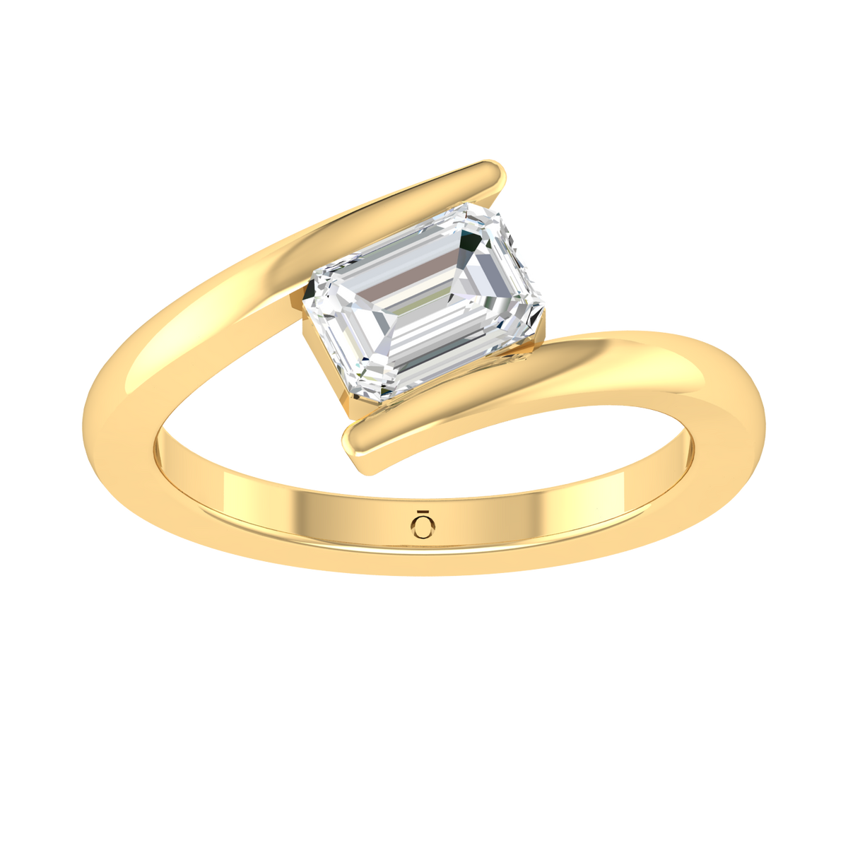 Yellow Gold Lab Grown Diamond Ring - Emerald Grace [yg]