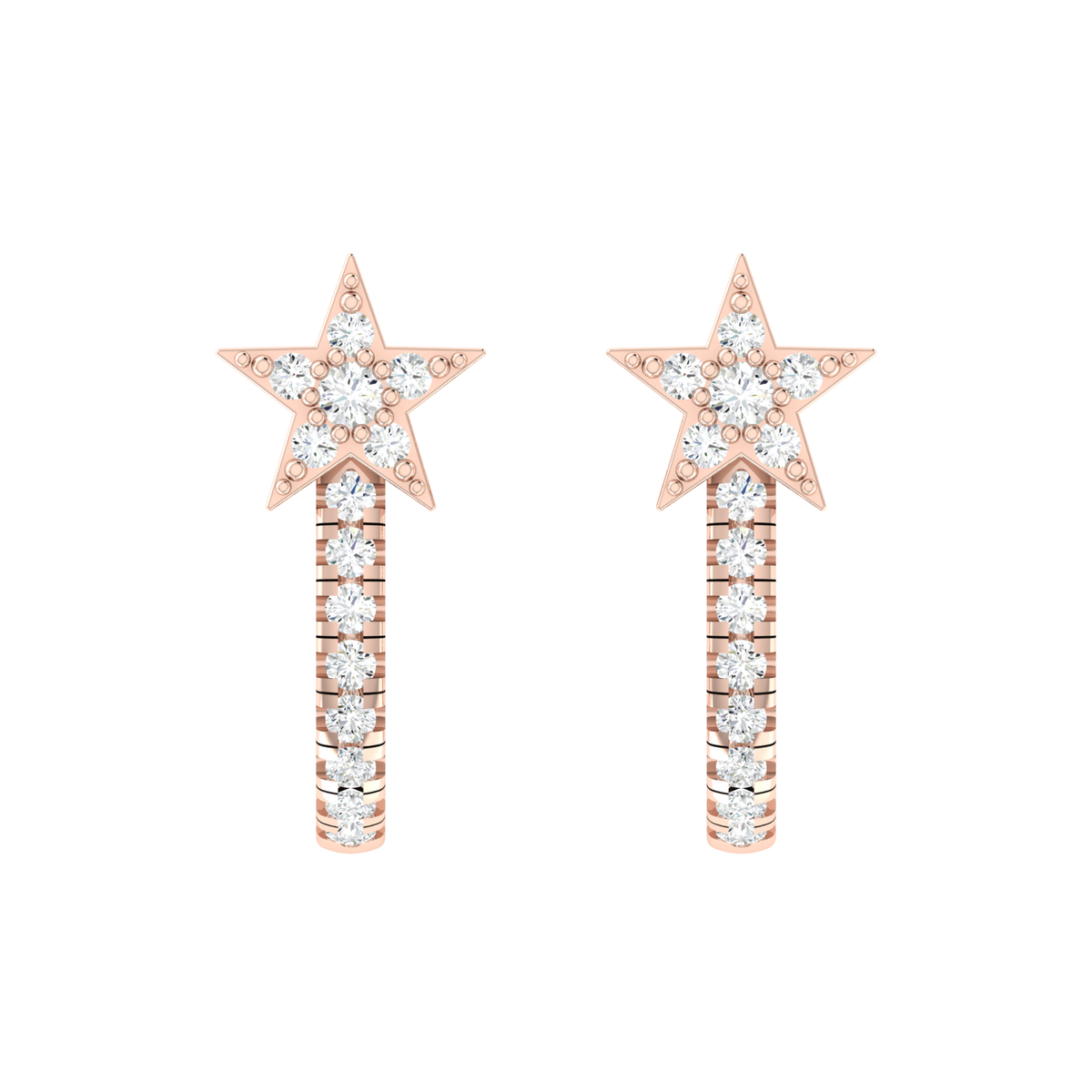 Brilliant Ray Rose Gold Diamond Earrings [rg]