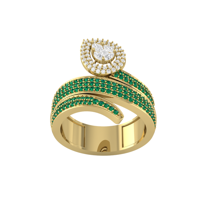 Twisted Pear Diamond Ring