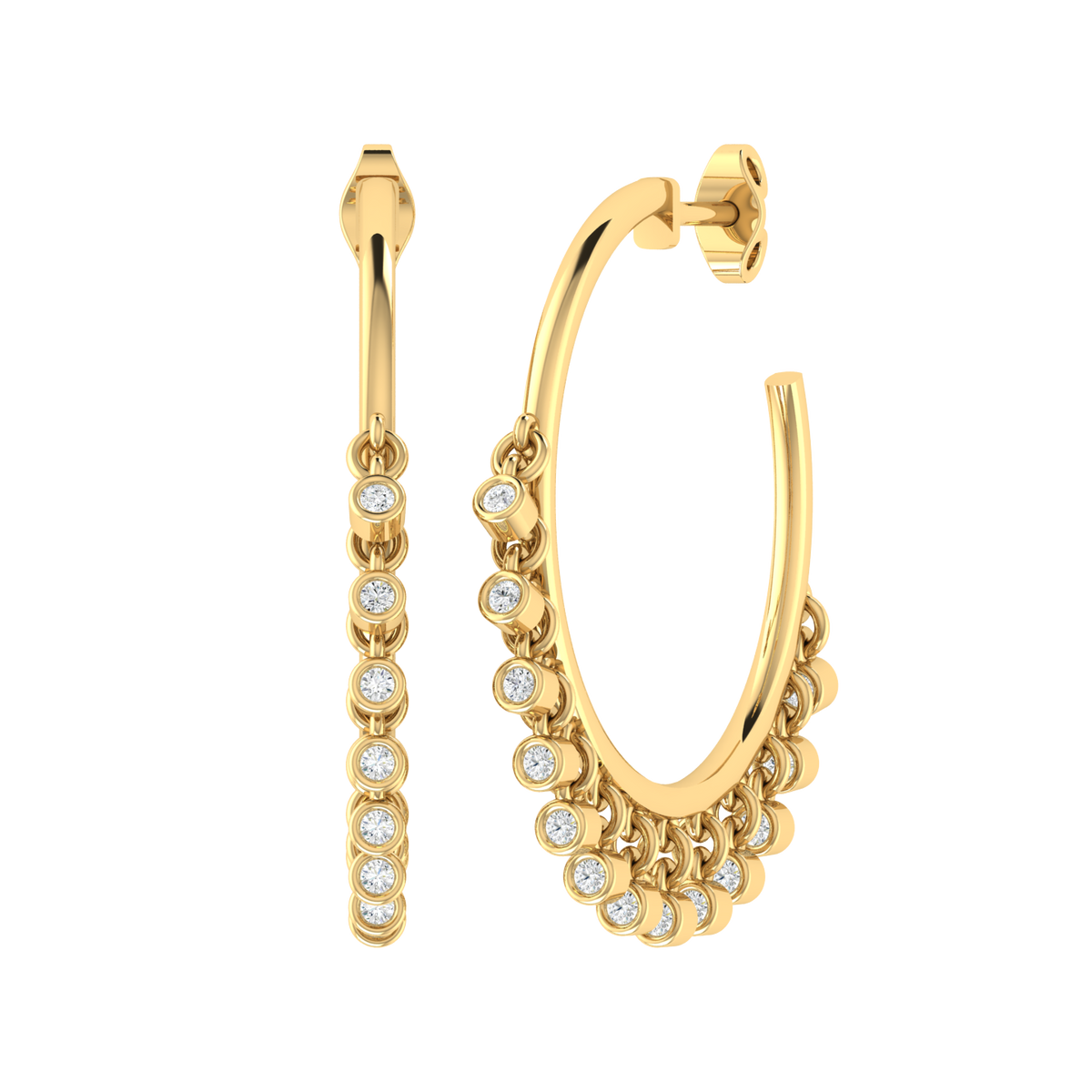 Crystal Knot Yellow Gold Diamond Earrings [yg]