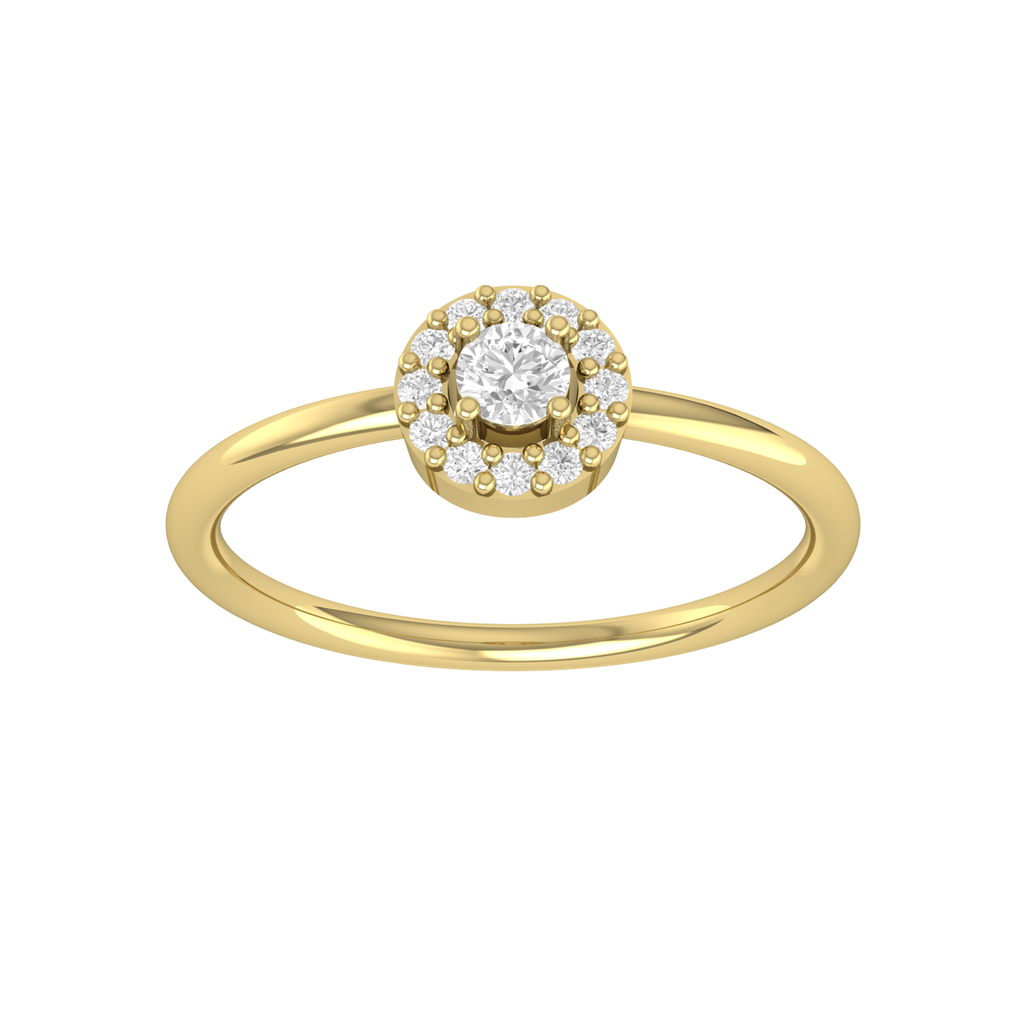 Lustrous Halo Yellow Gold Diamond Ring [yg]