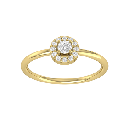 Lustrous Halo Yellow Gold Diamond Ring [yg]