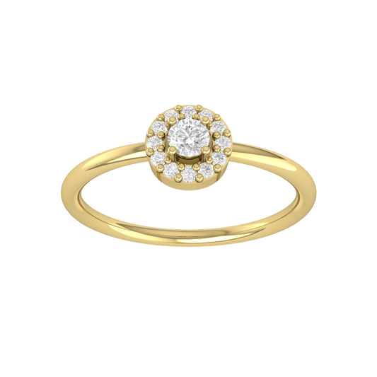 Lustrous Halo Yellow Gold Diamond Ring [yg]