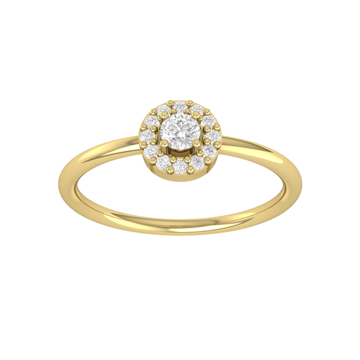 Lustrous Halo Diamond Ring
