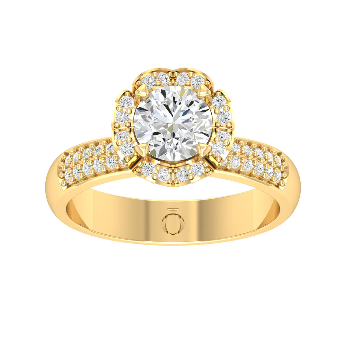 Halo Glow Yellow Gold Diamond Ring [yg]