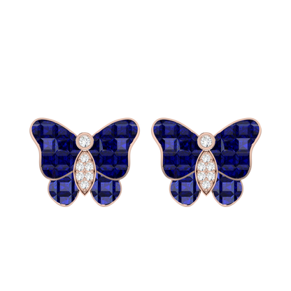 Butterfly Dream Rose Gold Diamond Earrings [rg]