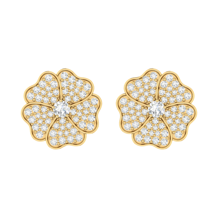 Crimson Bloom Diamond Earrings