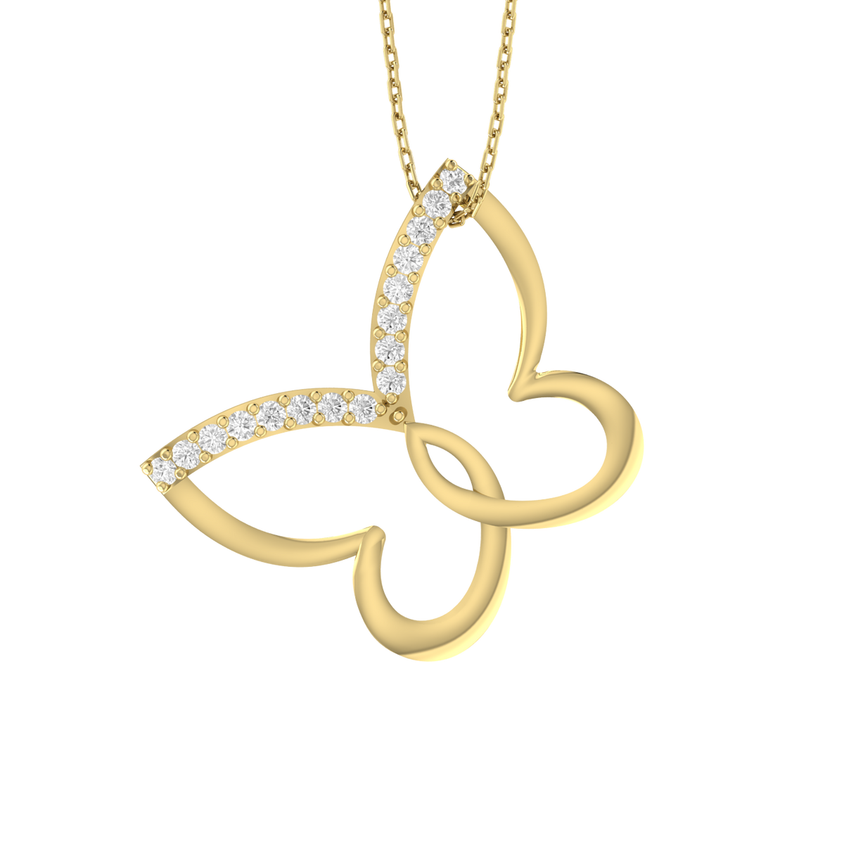 Radiant Monarch Yellow Gold Diamond Pendant [yg]