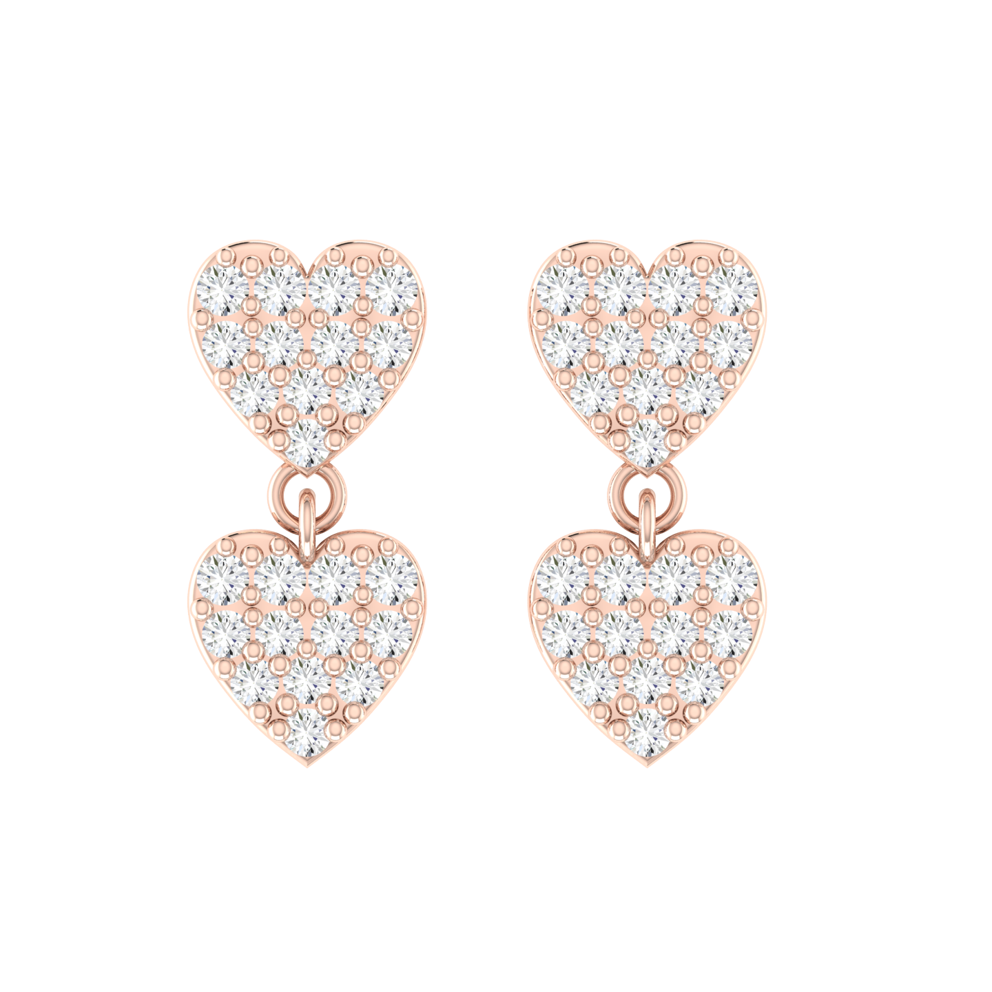 Forever Heart Rose Gold Diamond Earrings [rg]