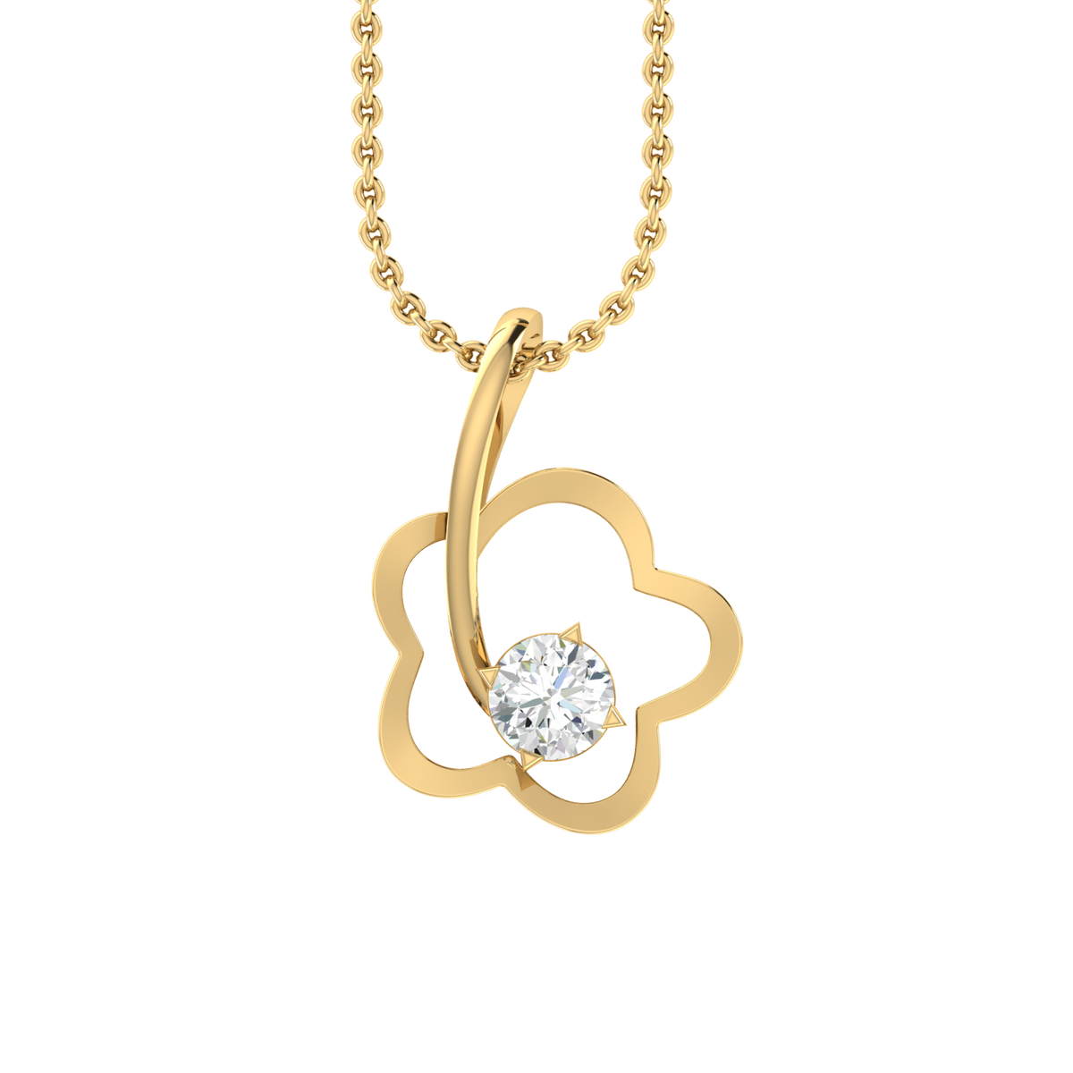 Sparkling Beauty Yellow Gold Diamond Pendant [yg]