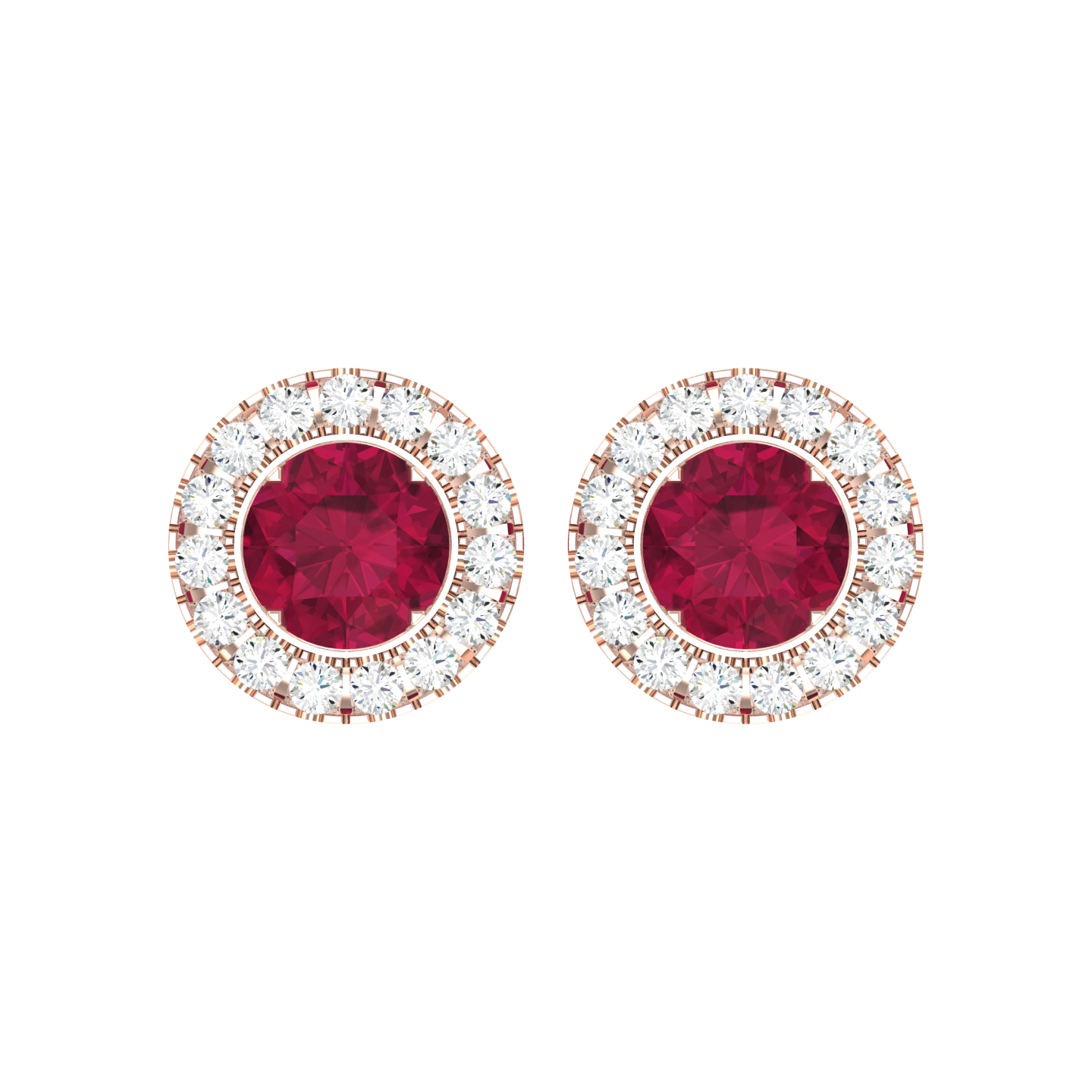 Crimson Glow Rose Gold Diamond Earrings [rg]