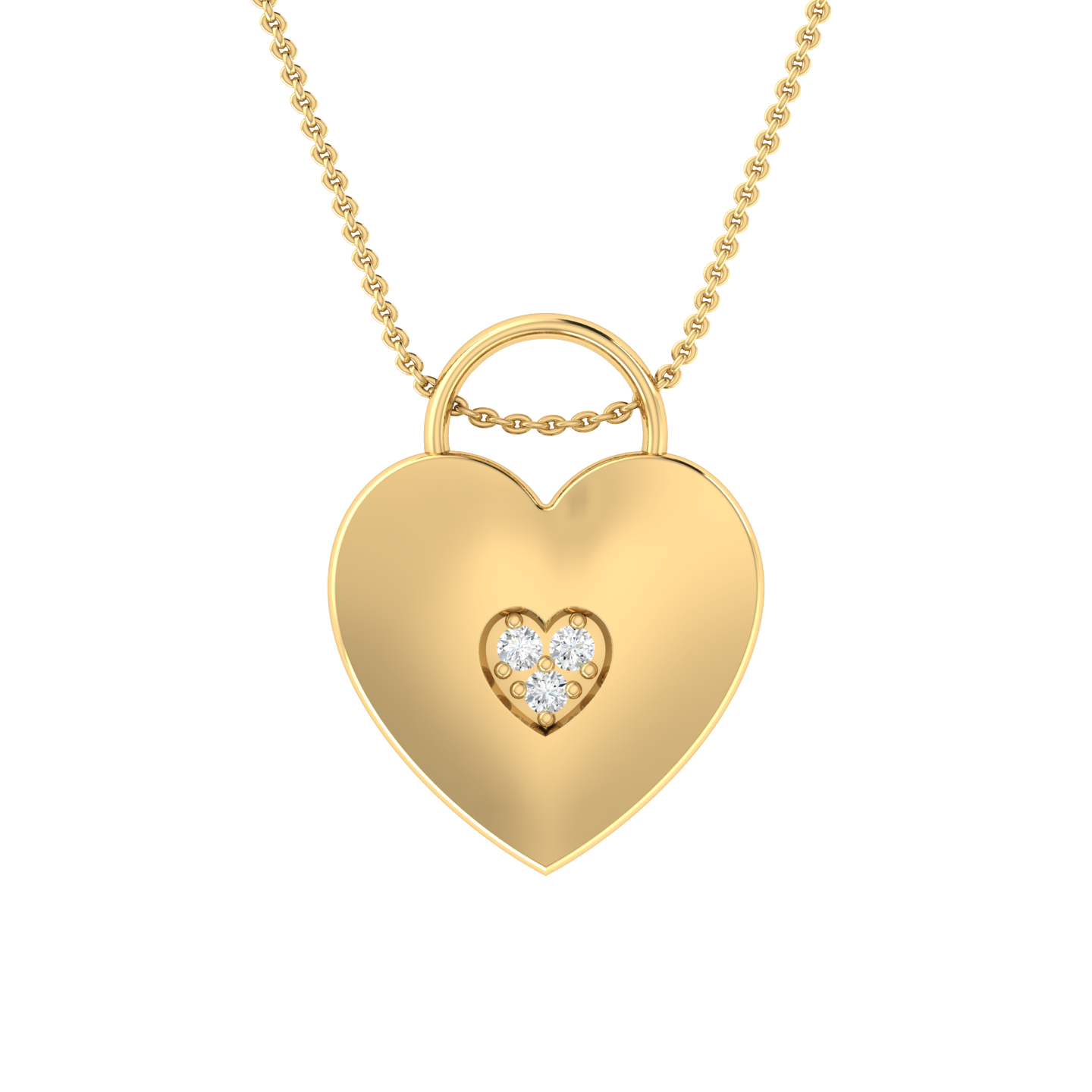 Love Heart Yellow Gold Diamond Pendant [yg]
