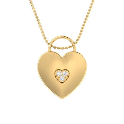 Love Heart Yellow Gold Diamond Pendant [yg]