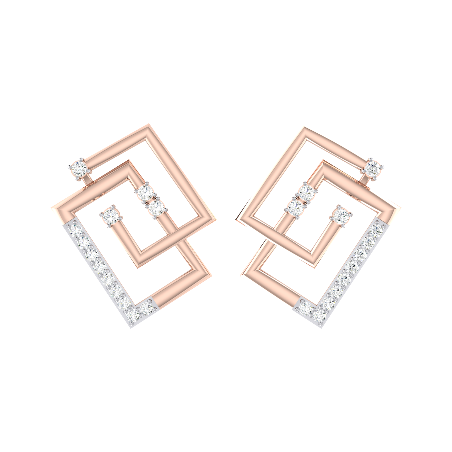 Radiance Drops Rose Gold Diamond Earrings [rg]
