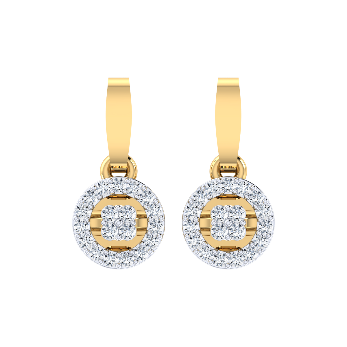 Bling On Yellow Gold Diamond Earrings [yg]