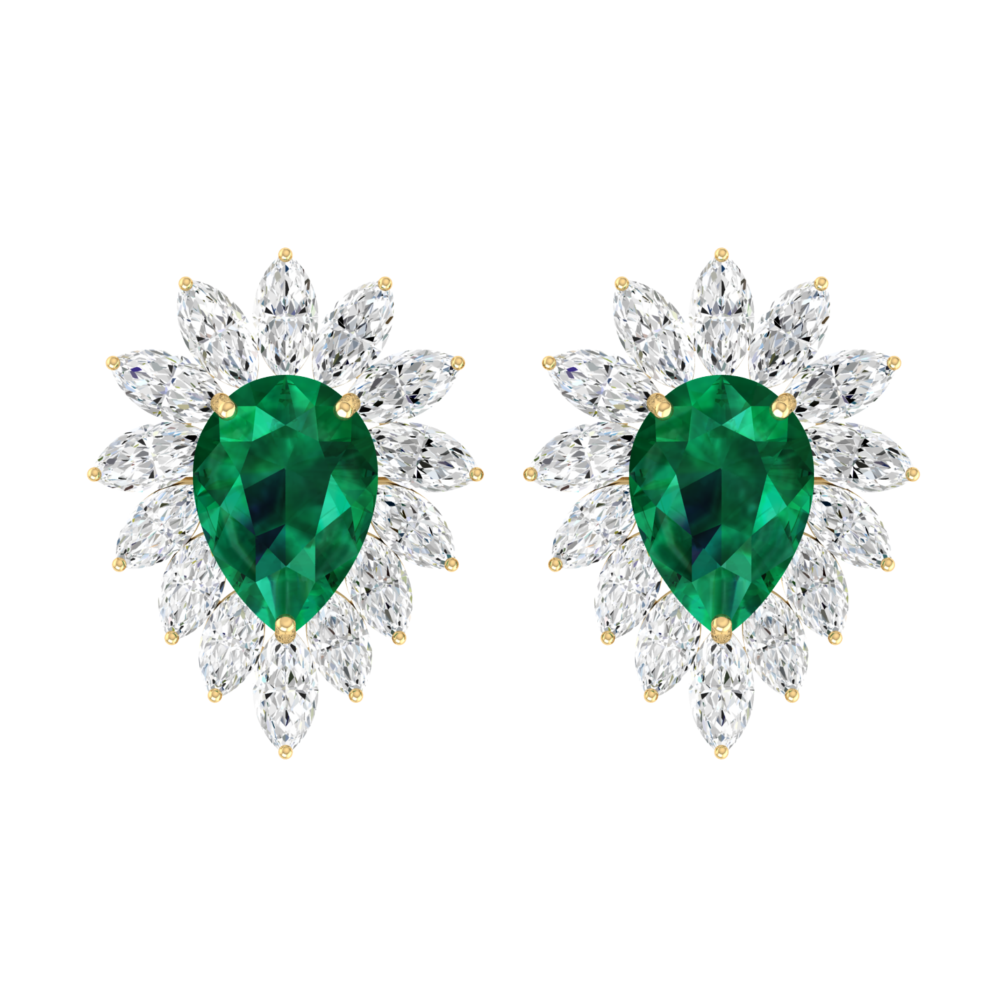 Verdant Teardrop Diamond Earrings