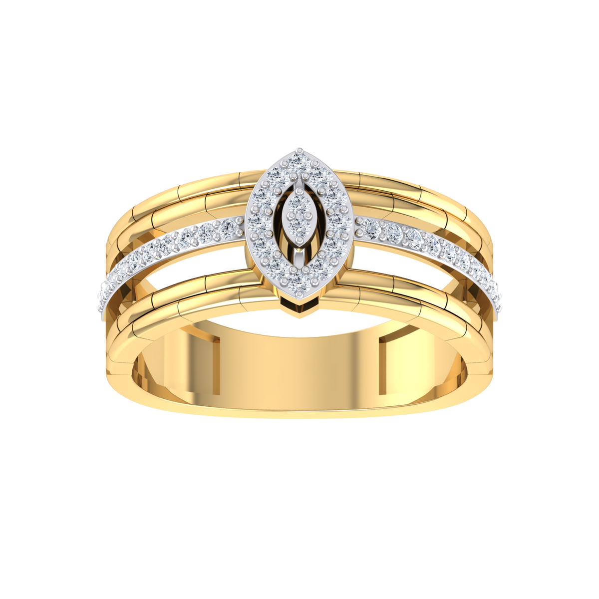 Yellow Gold Lab Grown Diamond Ring - Divine Beauty  [yg]