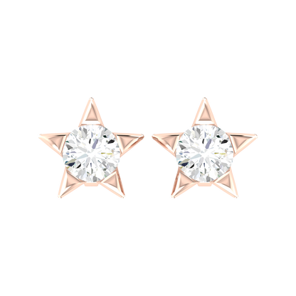 Stellar Glow Rose Gold Diamond Earrings [rg]
