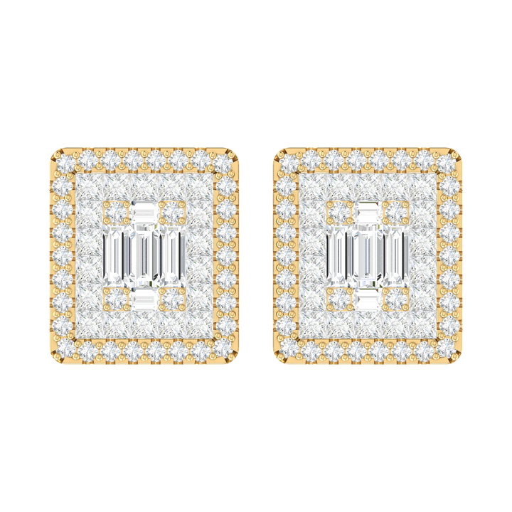 Radiant Square Diamond Earrings