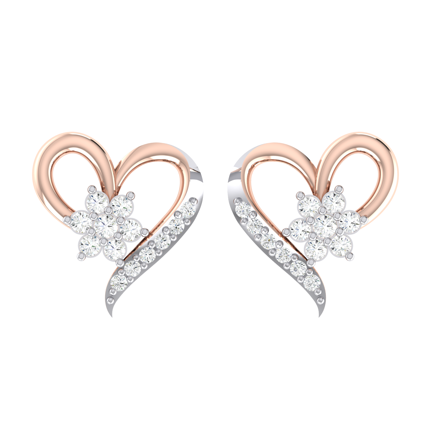 The Royalty Rose Gold Diamond Earrings [rg]