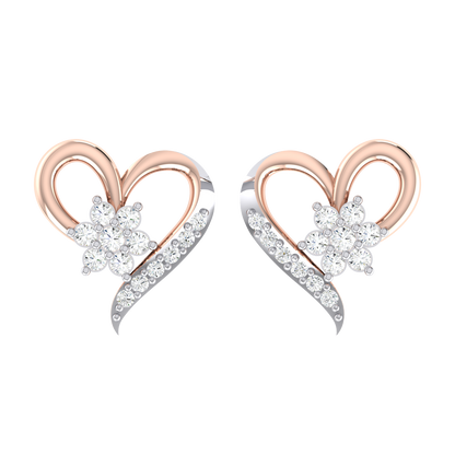 The Royalty Rose Gold Diamond Earrings [rg]