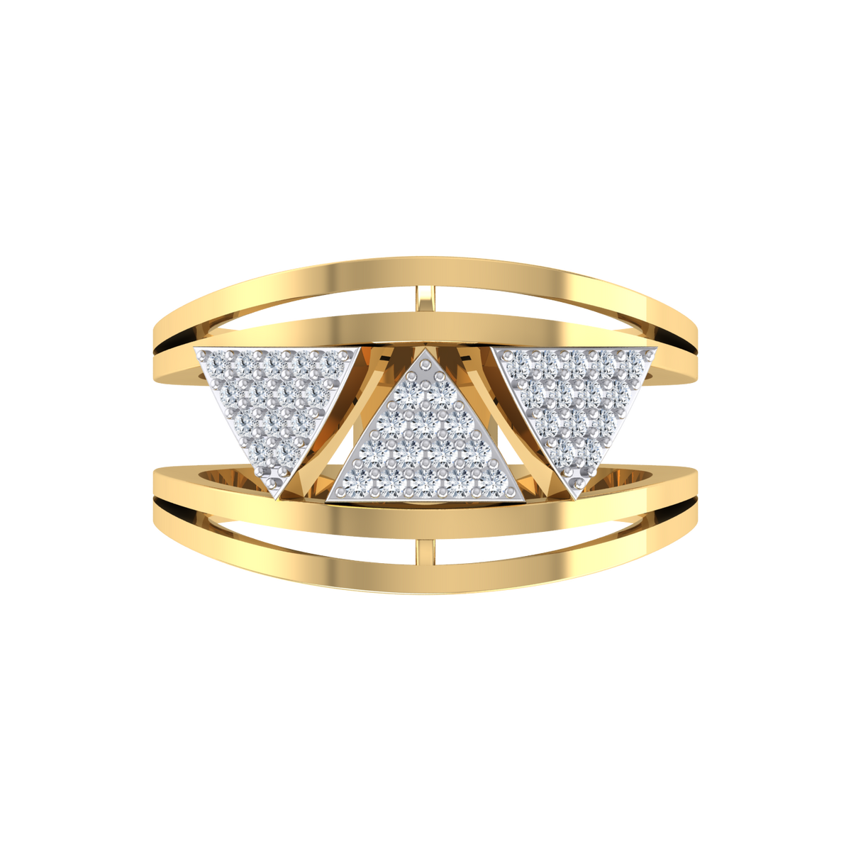 Yellow Gold Lab Grown Diamond Ring - Coral Cascade [yg]