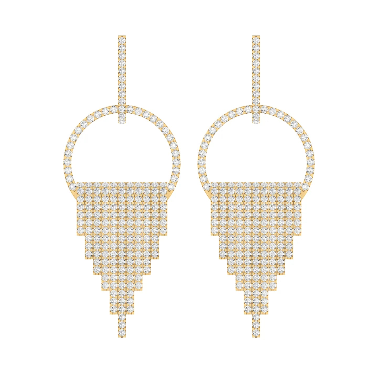 Luminous Frame Yellow Gold Diamond Earrings [yg]